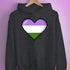 Genderqueer Pride 8-Bit Pixel Heart Hoodie - Dark Grey Heather